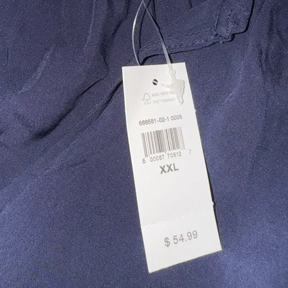 Plus Size XXL Navy Blue Sleeveless Tiered Dress Casual Summer NWT - Picture 5 of 7